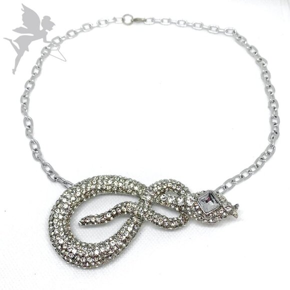 VINTAGE Statement Snake Charm Choker Necklace - Picture 1 of 6